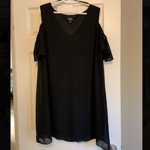 Cold Shoulder Flowy Little Black Dress